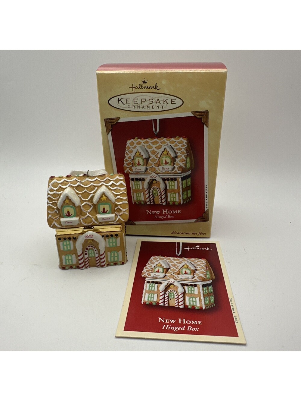 Hallmark Keepsake Christmas Tree Ornament New Home Hinged Trinket Box Decor 2002